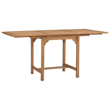 vidaXL Τραπέζι Κήπου Επεκτεινόμενο (110-160)x80x75cm Μασίφ Ξύλο Teak 1 τεμ.