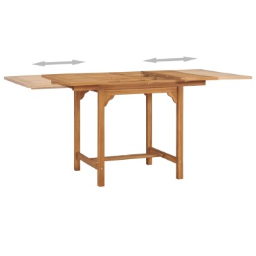 vidaXL Τραπέζι Κήπου Επεκτεινόμενο (110-160)x80x75cm Μασίφ Ξύλο Teak 1 τεμ.