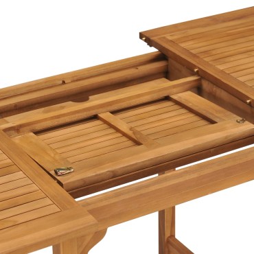 vidaXL Τραπέζι Κήπου Επεκτεινόμενο (110-160)x80x75cm Μασίφ Ξύλο Teak 1 τεμ.