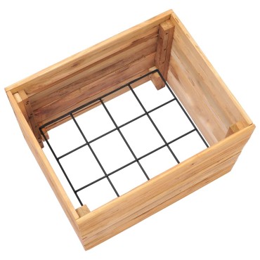 vidaXL Ζαρντινιέρα Υπερυψωμένη 50x40x38 εκ. Ανακυκλ. Ξύλο Teak/Ατσάλι