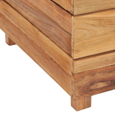 vidaXL Ζαρντινιέρα Υπερυψωμένη 50x40x38 εκ. Ανακυκλ. Ξύλο Teak/Ατσάλι