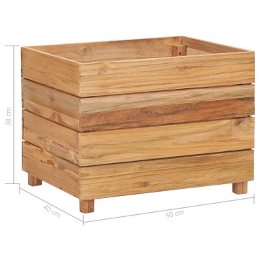 vidaXL Ζαρντινιέρα Υπερυψωμένη 50x40x38 εκ. Ανακυκλ. Ξύλο Teak/Ατσάλι