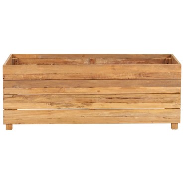 vidaXL Ζαρντινιέρα Υπερυψωμένη 100x40x38 εκ. Ανακυκλ. Ξύλο Teak/Ατσάλι