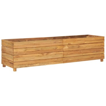 vidaXL Ζαρντινιέρα Υπερυψωμένη 150x40x38 εκ. Ανακυκλ. Ξύλο Teak/Ατσάλι