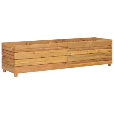 vidaXL Ζαρντινιέρα Υπερυψωμένη 150x40x38 εκ. Ανακυκλ. Ξύλο Teak/Ατσάλι