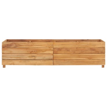 vidaXL Ζαρντινιέρα Υπερυψωμένη 150x40x38 εκ. Ανακυκλ. Ξύλο Teak/Ατσάλι