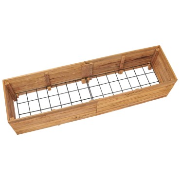 vidaXL Ζαρντινιέρα Υπερυψωμένη 150x40x38 εκ. Ανακυκλ. Ξύλο Teak/Ατσάλι