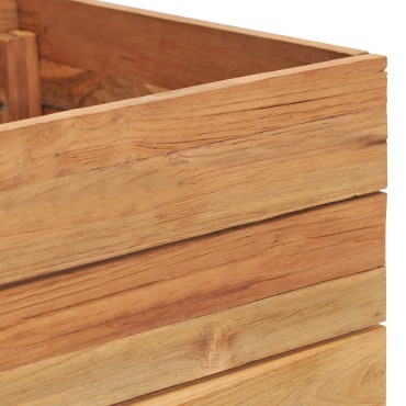 vidaXL Ζαρντινιέρα Υπερυψωμένη 150x40x38 εκ. Ανακυκλ. Ξύλο Teak/Ατσάλι
