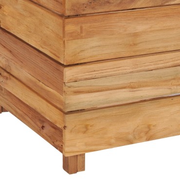 vidaXL Ζαρντινιέρα Υπερυψωμένη 150x40x38 εκ. Ανακυκλ. Ξύλο Teak/Ατσάλι
