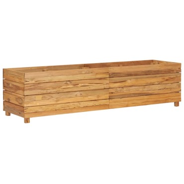 vidaXL Ζαρντινιέρα Υπερυψωμένη 150x40x38 εκ. Ανακυκλ. Ξύλο Teak/Ατσάλι