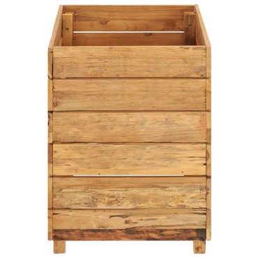 vidaXL Ζαρντινιέρα Υπερυψωμένη 50x40x55 εκ. Ανακυκλ. Ξύλο Teak/Ατσάλι