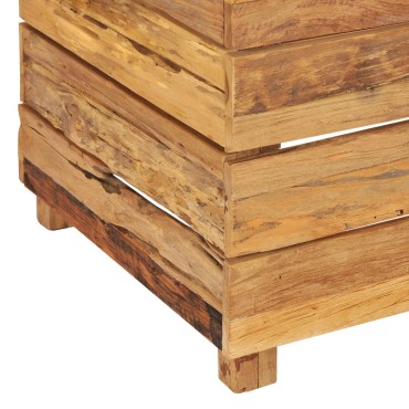 vidaXL Ζαρντινιέρα Υπερυψωμένη 50x40x55 εκ. Ανακυκλ. Ξύλο Teak/Ατσάλι