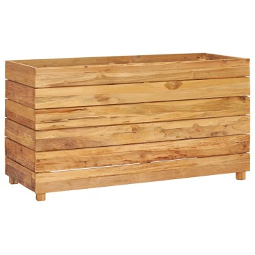 vidaXL Ζαρντινιέρα Υπερυψωμένη 100x40x55 εκ. Ανακυκλ. Ξύλο Teak/Ατσάλι