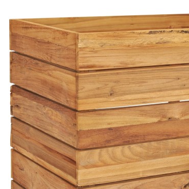 vidaXL Ζαρντινιέρα Υπερυψωμένη 100x40x55 εκ. Ανακυκλ. Ξύλο Teak/Ατσάλι