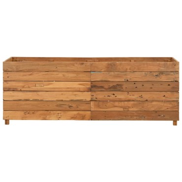 vidaXL Ζαρντινιέρα Υπερυψωμένη 150x40x55 εκ. Ανακυκλ. Ξύλο Teak/Ατσάλι