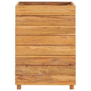 vidaXL Ζαρντινιέρα Υπερυψωμένη 50x40x72 εκ. Ανακυκλ. Ξύλο Teak/Ατσάλι