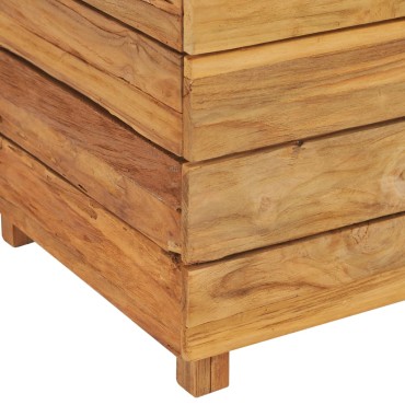 vidaXL Ζαρντινιέρα Υπερυψωμένη 50x40x72 εκ. Ανακυκλ. Ξύλο Teak/Ατσάλι