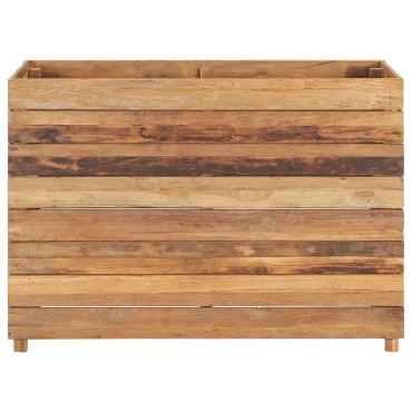 vidaXL Ζαρντινιέρα Υπερυψωμένη 100x40x72 εκ. Ανακυκλ. Ξύλο Teak/Ατσάλι