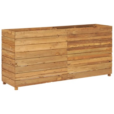 vidaXL Ζαρντινιέρα Υπερυψωμένη 150x40x72 εκ. Ανακυκλ. Ξύλο Teak/Ατσάλι