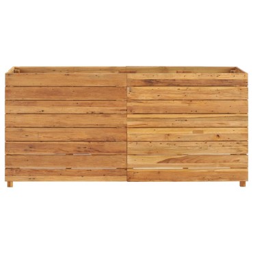 vidaXL Ζαρντινιέρα Υπερυψωμένη 150x40x72 εκ. Ανακυκλ. Ξύλο Teak/Ατσάλι