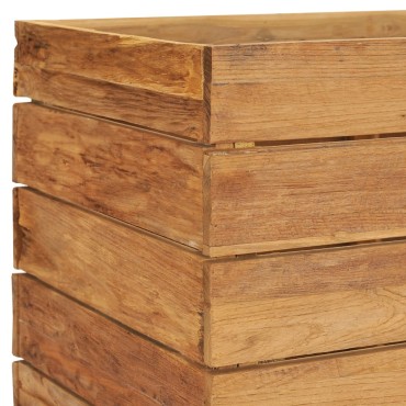 vidaXL Ζαρντινιέρα Υπερυψωμένη 150x40x72 εκ. Ανακυκλ. Ξύλο Teak/Ατσάλι