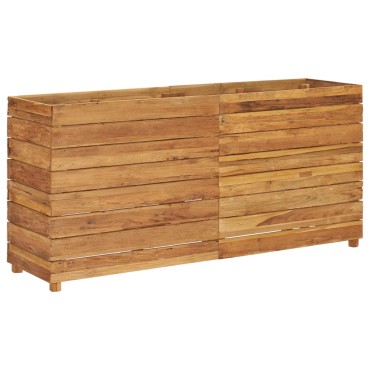 vidaXL Ζαρντινιέρα Υπερυψωμένη 150x40x72 εκ. Ανακυκλ. Ξύλο Teak/Ατσάλι