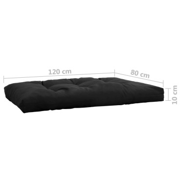vidaXL Μαξιλάρι Παλέτας Μαύρο 120x80x12cm Υφασμάτινο