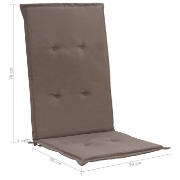vidaXL Μαξιλάρια Καρέκλας Κήπου με Πλάτη 2 τεμ. Taupe 120x50x3cm