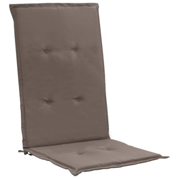 vidaXL Μαξιλάρια Καρέκλας Κήπου με Πλάτη 4 τεμ. Taupe 120x50x3cm