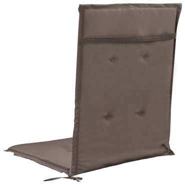 vidaXL Μαξιλάρια Καρέκλας Κήπου με Πλάτη 4 τεμ. Taupe 120x50x3cm