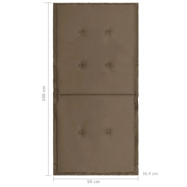 vidaXL Μαξιλάρια Καρέκλας Κήπου με Πλάτη 2 τεμ. Taupe 100x50x3cm