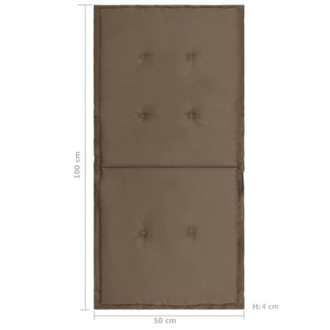 vidaXL Μαξιλάρια Καρέκλας Κήπου με Πλάτη 4 τεμ. Taupe 100x50x3cm