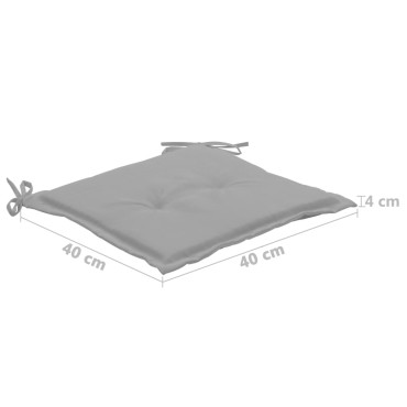 vidaXL Μαξιλάρια Καρέκλας Κήπου 4 τεμ. Γκρι 40x40x4cm Υφασμάτινα