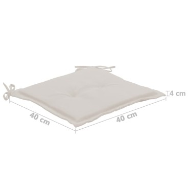 vidaXL Μαξιλάρια Καρέκλας Κήπου 4 τεμ. Κρεμ 40x40x4cm Ύφασμα Oxford