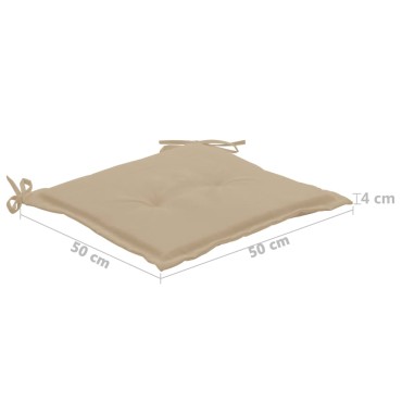vidaXL Μαξιλάρια Καρέκλας Κήπου 4 τεμ. Μπεζ 40x40x4cm Υφασμάτινα