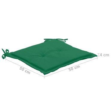 vidaXL Μαξιλάρια Καρέκλας Κήπου 2 τεμ. Πράσινα 50x50x3cm Υφασμάτινα
