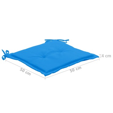 vidaXL Μαξιλάρια Καρέκλας Κήπου 2 τεμ. Μπλε 50x50x3cm Oxford Ύφασμα