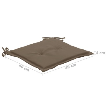 vidaXL Μαξιλάρια Καρέκλας Κήπου 2 τεμ. Taupe 50x50x4cm Oxford Ύφασμα
