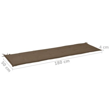 vidaXL Μαξιλάρι Πάγκου Κήπου Taupe 180x50x4cm Ύφασμα Oxford