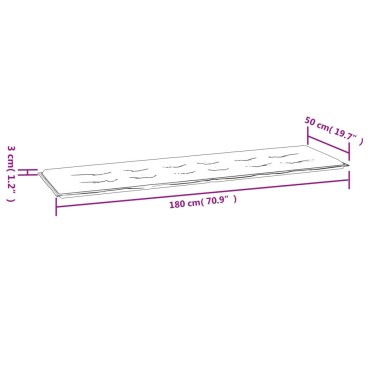 vidaXL Μαξιλάρι Πάγκου Κήπου Μπεζ 180x50x3cm Ύφασμα Oxford