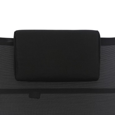 vidaXL Ξαπλώστρα Μαύρη από Αλουμίνιο και Textilene 67,5x180x46cm 1 τεμ.
