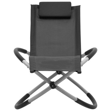 vidaXL Ξαπλώστρα Παιδική Μαύρη Ατσάλινη 60,5x121x59,5cm 1 τεμ.