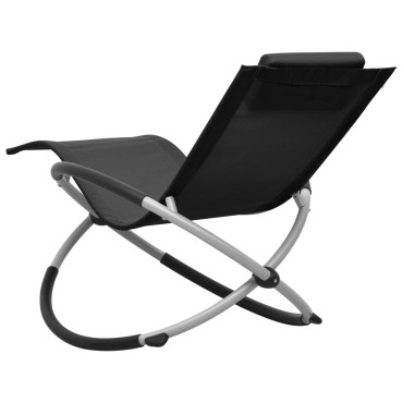 vidaXL Ξαπλώστρα Παιδική Μαύρη Ατσάλινη 60,5x121x59,5cm 1 τεμ.