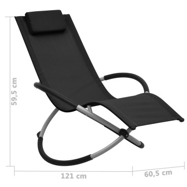vidaXL Ξαπλώστρα Παιδική Μαύρη Ατσάλινη 60,5x121x59,5cm 1 τεμ.