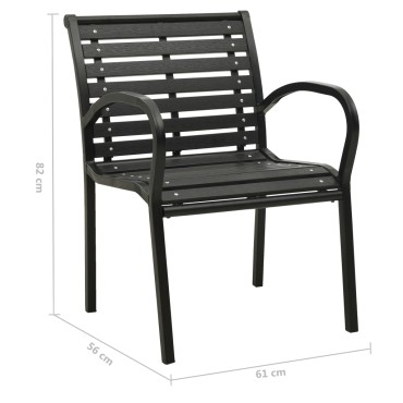 vidaXL Καρέκλες Κήπου 2 τεμ. Γκρι από Ξύλο 61x56x76cm