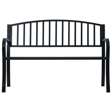 vidaXL Παγκάκι Κήπου Μαύρο Ατσάλινο 125x53x82cm 1 τεμ.