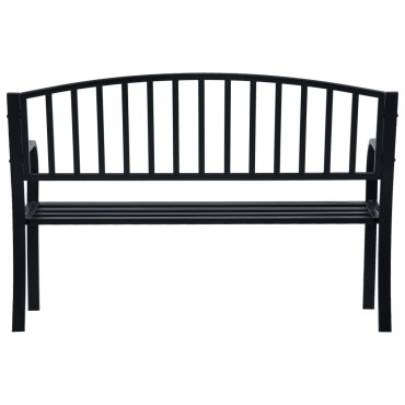vidaXL Παγκάκι Κήπου Μαύρο Ατσάλινο 125x53x82cm 1 τεμ.