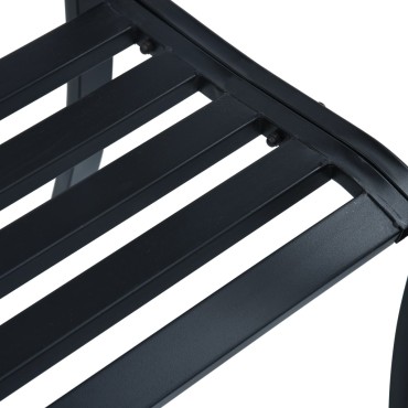 vidaXL Παγκάκι Κήπου Μαύρο Ατσάλινο 125x53x82cm 1 τεμ.