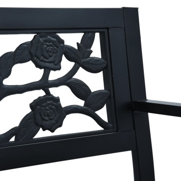 vidaXL Παγκάκι Κήπου Μαύρο Ατσάλινο 125x53x77cm 1 τεμ.