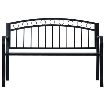vidaXL Παγκάκι Κήπου Μαύρο Ατσάλινο 125x53x84cm 1 τεμ.